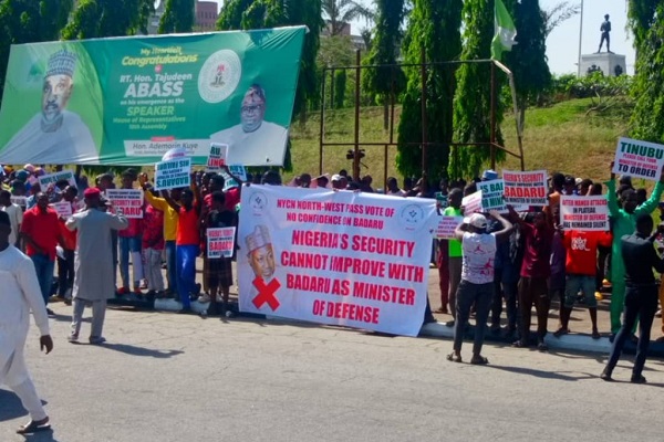 Protesters storm National Assembly over Kaduna village bombing