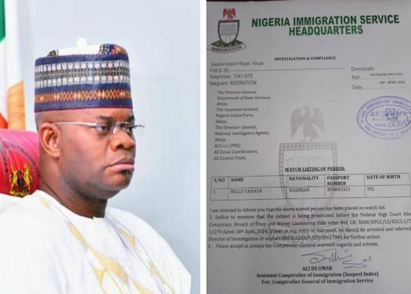 Immigration places ex-Gov Yahaya Bello on watch list