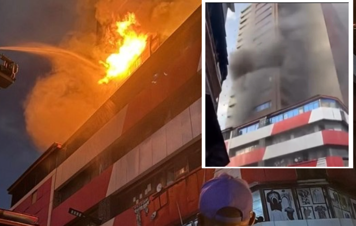 Fire razes parts of 25-storey building in Lagos