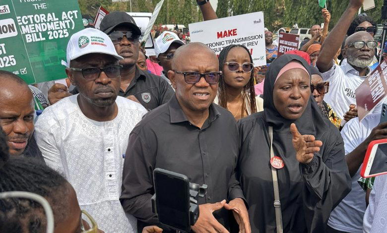 Electoral Act amendment: Obi joins protesting youths at National Assembly