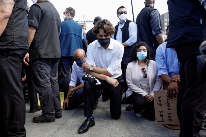 Canadian PM takes a knee with protestors for racial justice