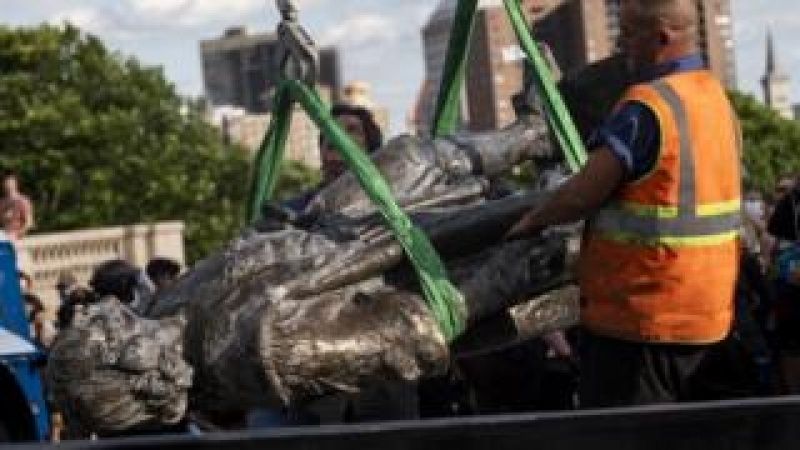 Confederate and Columbus statues toppled by US protesters
