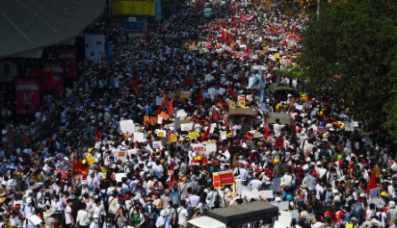 Thousands of protesters rally in Myanmar, junta warns more could die
