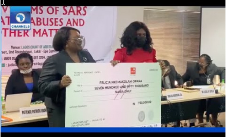 #EndSARS Aftermath: Four Petitioners Get N16.25m Cheques At Lagos Panel