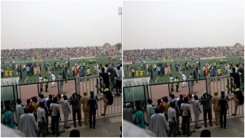 Rivers United fans beat up Akwa United supporter, hold referee hostage