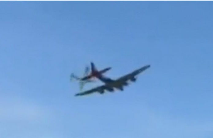 Dallas air show crash: Two World War Two planes collide in mid-air