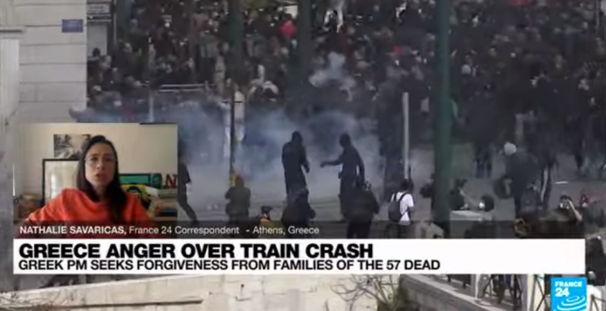 Greek PM apologises, angry protests erupt over deadly train disaster