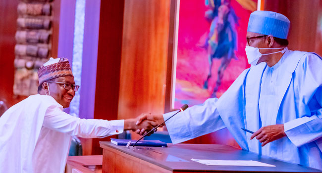 Buhari Swears-In New RMAFC Chairman