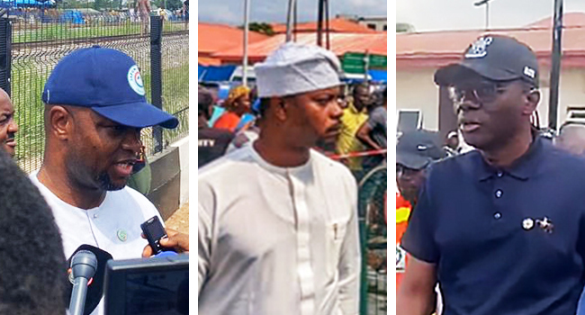  Sanwo-Olu, Jandor, GRV Visit Train Crash Victims In Lagos