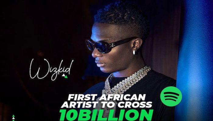Wizkid Becomes First African Artist To Surpass 10 Billion Streams On Spotify